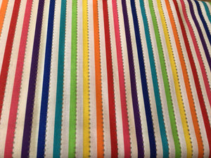 BC28Q-14 Multi-coloured stripes on white